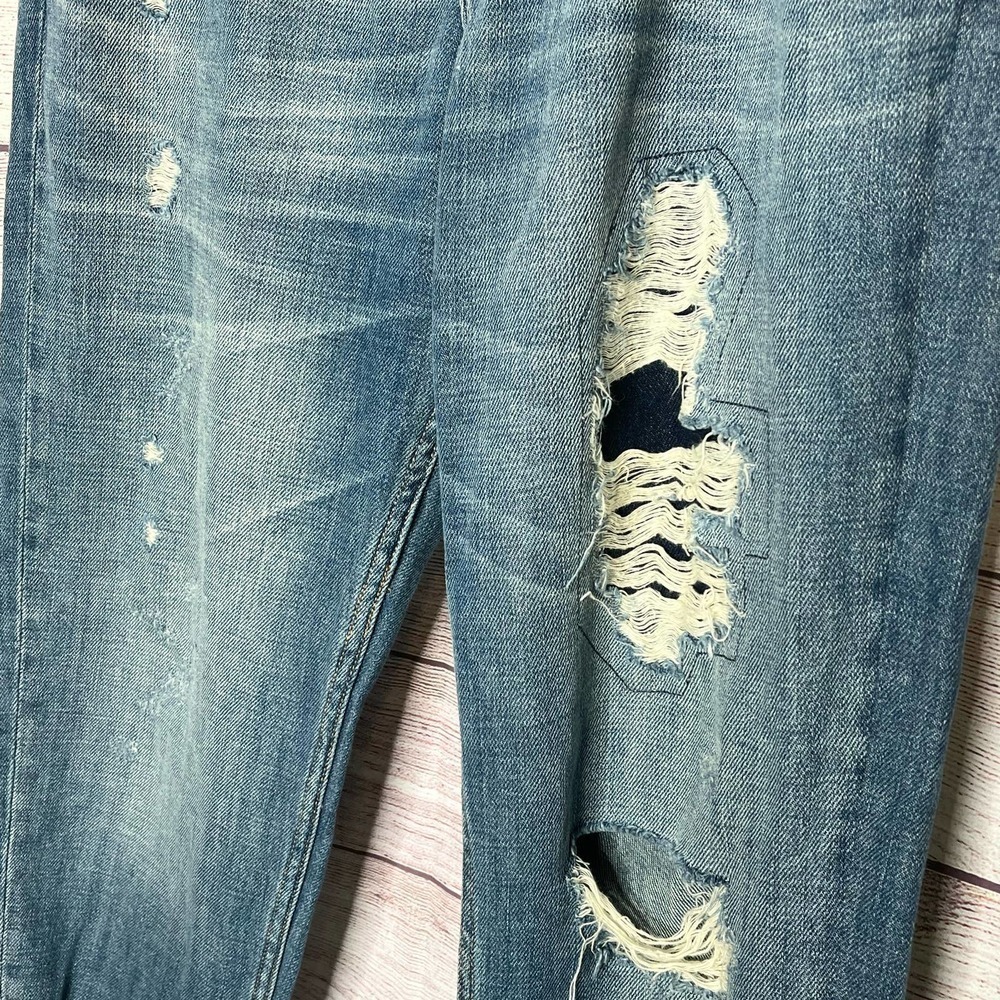 Abercrombie & Fitch Boyfriend Straight Distressed Denim Jeans Size 10 New - Picture 6 of 12